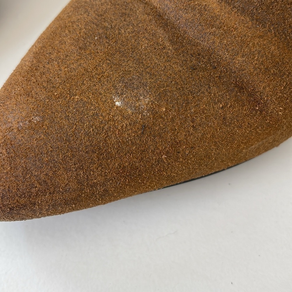 Crown Vintage Pointed Toe Heeled Booties - Cognac Brown - Picture 7 of 8